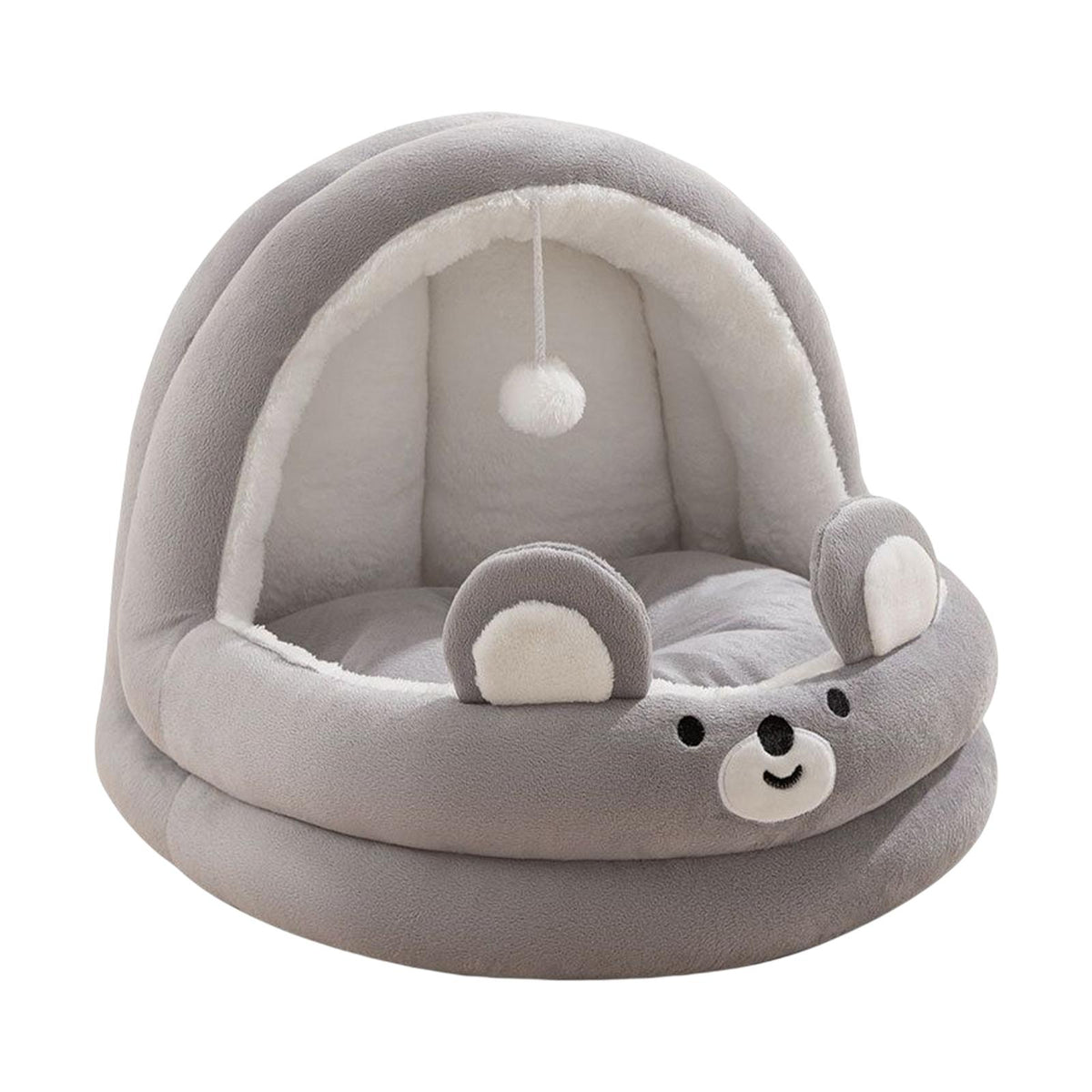 Maxbell Cat Tent Bed Warm Cat House Hut with Hanging Toy Comfortable Semi Enclosed Size L
