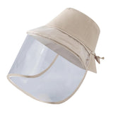 Maxbell Anti-saliva Protective Fisherman Hat Soft PVC Removable Face Shield Beige