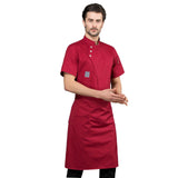Maxbell Unisex Chef Coat Breathable Waiter Apparel Chef Jacket for Food Service Red XXL