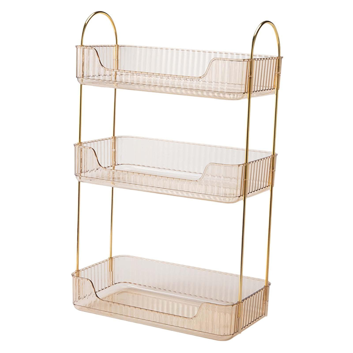 Maxbell Kitchen under Sink Standing Rack Vanity Counter Organizer Shelf for Lipstick 3 Tier Yellow