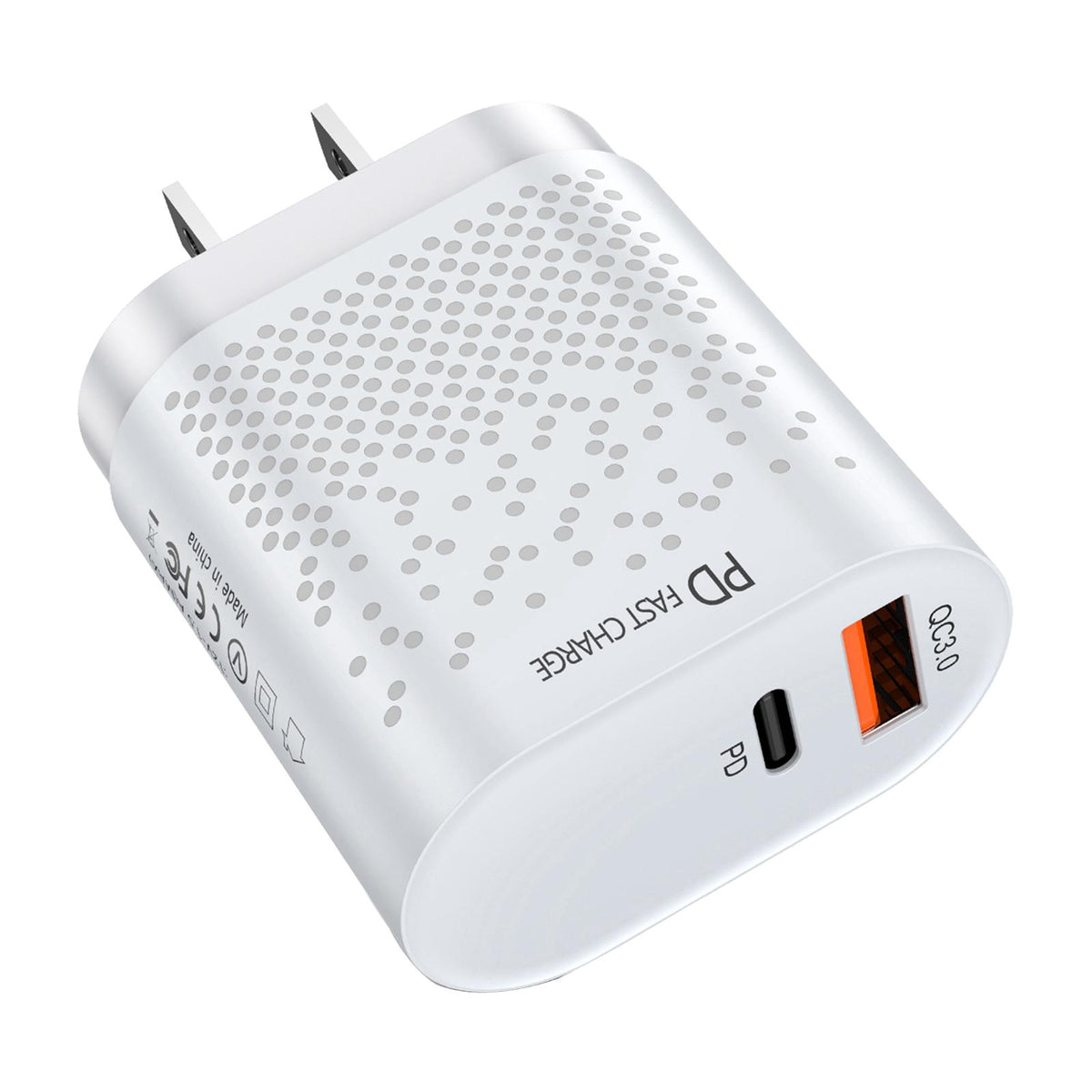 Maxbell QC 3.0 USB C PD Ports Wall Charger Power Adapter US Plug White