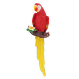 Max Resin Craft Realistic Parrot Birds Ornament Plant Hanging Look Left Red
