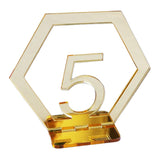 Maxbell Acrylic Wedding Table Numbers Hexagon Shape with Holder Base Table Decor 5