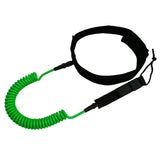 Maxbell 10ft Coiled SUP Leash Stand UP Paddle Surfing Board Leg Leashes Green