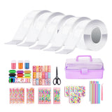 Maxbell Blow Bubbles Double Sided Tape Waterproof Tapes Strips Transparent Tape 5cm with Storage Box 5PCS Clear