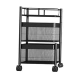 Maxbell Storage Trolley Bathroom Storage Shelves Rolling Cart Kitchen 2 Tiers and Black