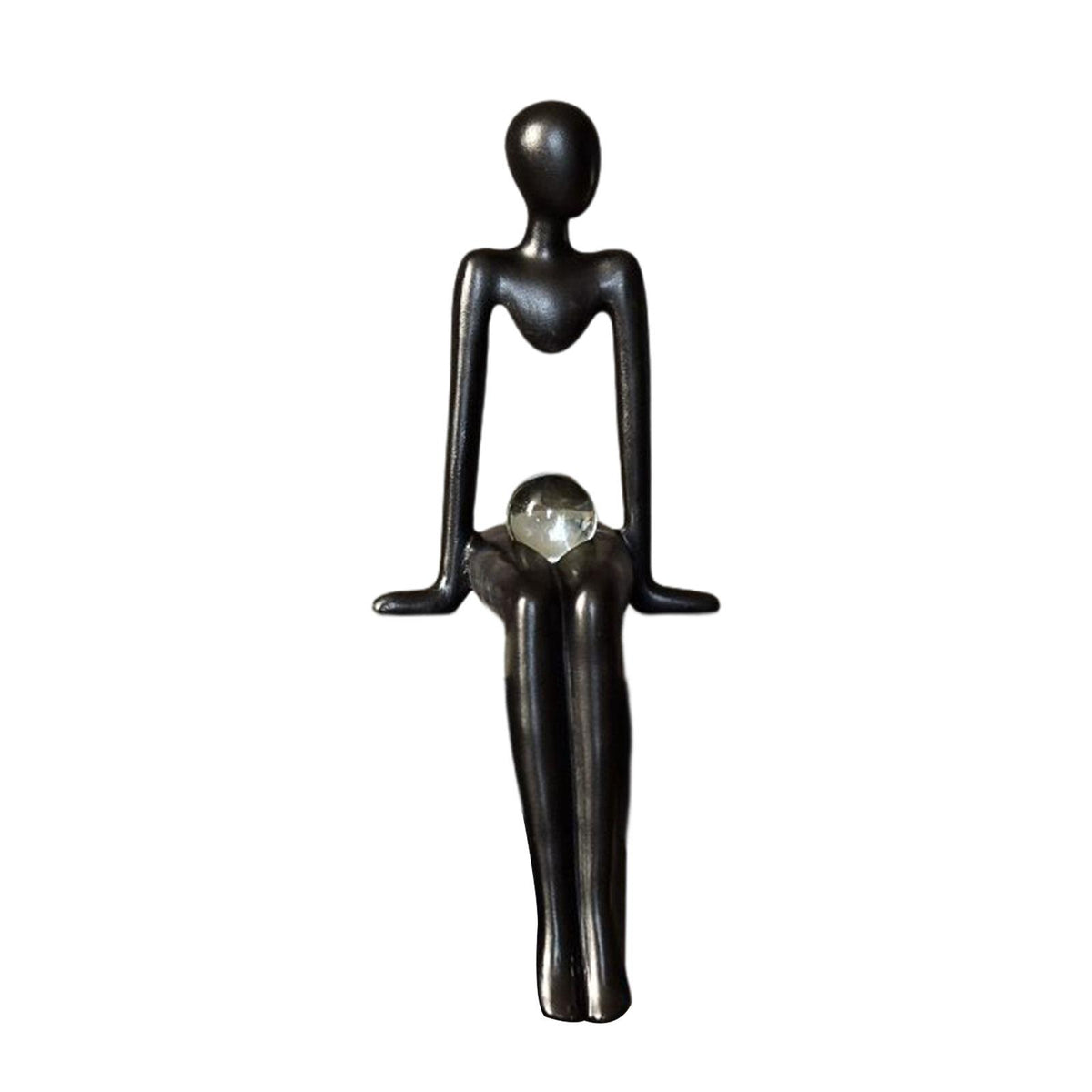 Maxbell Modern Abstract Thinker Statue Figurine Crafts for Living Room Desktop Decor 9.5cmx8.8cmx20cm
