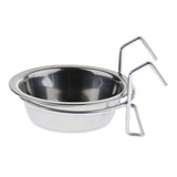 Maxbell Bird Parrot Stainless Steel Hanging Cup Food Feeding Bowl Cage Accessories