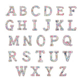 Maxbell 26Pcs Rhinestone Letter Patches Alphabet Patch Alphabet Applique for Bag Gradient Mixed Color