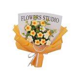 Maxbell Crochet Flowers Bouquet Durable Crochet Bouquet for Cafe Anniversary Holiday Yellow