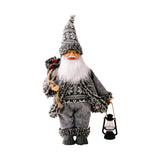 Maxbell 16.5" Standing Santa Doll Christmas Figure for Christmas Party Display Gray