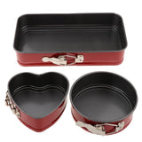Max 3pcs Springform Pan set Nonstick Cake Pan Bakeware Cheesecake Pan red
