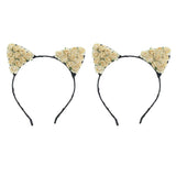 Max Paper Flower Cat Ears Party Women Girls Kids Headband Fancy Dress Beige