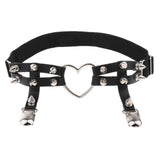 Max Womens Elastic Leg Garter Belt Black
