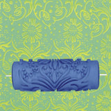 Maxbell 15cm Wall Empaistic Flower Pattern Painting Roller for Decor Machine DIY
