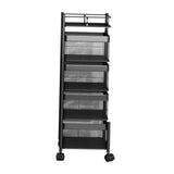 Maxbell Storage Trolley Bathroom Storage Shelves Rolling Cart Kitchen 4 Tiers and Black