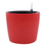Max 7''Self Watering Planter with Water Level Gauge Decorative Flower Pot Red