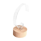 Maxbell Watch Display Stand Wooden Base Organizer Storage for Dresser Store Home Beige Short Cylinder