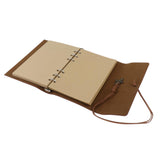 Max Leather Journal Notebook Portable Loose Leaf Blank Notebook  Red-brown
