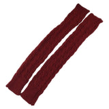 Maxbell Knitted Arm Warmer Long Fingerless Gloves Comfortable for Camping Outdoor Red