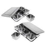 Maxbell Stainless Steel Seasoning Box Storage Container for Spice Salt Sugar 6 Grid
