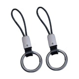 Maxbell 2Pcs Car Keychains PU Leather Accessory with Anti Lost Ring Key Fob Keychain Black