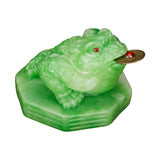 Maxbell Wealth Frog Statue Fortune Ancient Resin for Desktop Living Room Decoration green