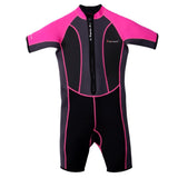 Maxbell Kids 3.5mm Neoprene Wetsuit One-Piece Short Sleeve Jumpsuit Swimwear Pink-4