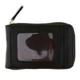 Maxbell Zippers Organ Card Bag PU Leather Card Package RFID ID Credit Wallet Black