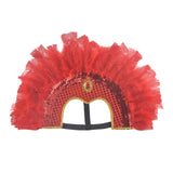 Maxbell Fashion Feather Headdress Art Headpiece for Stage Performance Photo Props Red