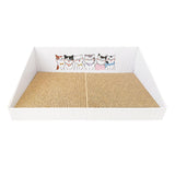 Maxbell Cat Scratch Pad with Box Interactive Toy Couch for Furniture Protection White