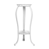 Maxbell Iron Art Flowerpot Shelf Planter Storage Display Stand Height 80cm Round White
