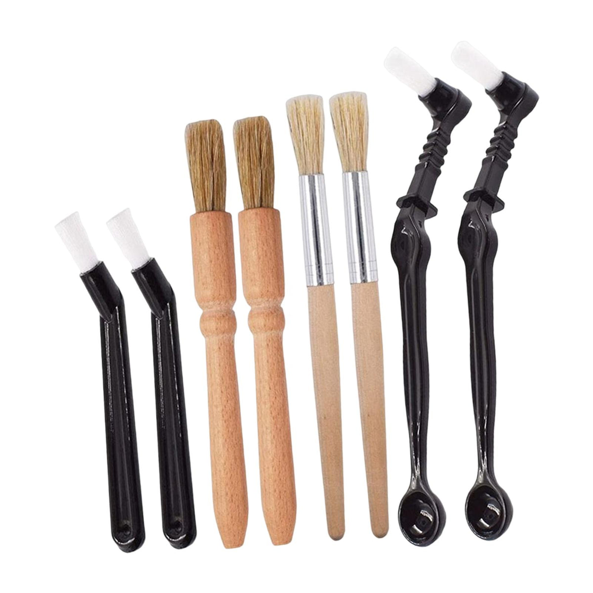 Maxbell 8Pcs Machine Cleaner Tool with Wood Handle for Coffee Tool Office Shop