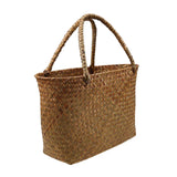 Maxbell Rural Rattan Woven Bag Candy Bags Holding Flowers for Park Outdoor Hiking 34x14x21CM