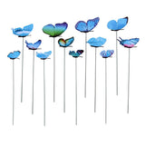 Max 12 Pieces Garden Yard Planter Butterfly Stakes Lawn Decor Ornaments Blue