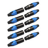 Max Maxb 5 Pairs 3 Pin XLR Connector Male and Female Microphone Mic Cable Adapter Blue
