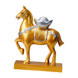 Maxbell Horse Statue Resin Figurine Sculpture Art Craft for Home Desk Decoration Aureate Style A