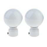 Max 2 Pcs Elegant Solid Color Metal Curtain Rod Finial , Drapery Pole Caps White - Aladdin Shoppers