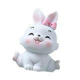 Maxbell Miniature Rabbit Statue Bunny Figurine Sculpture for Table Easter Decoration Style A