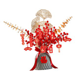 Maxbell Red Chinese New Year Decoration Spring Festival Bonsai Table Centerpiece Gray