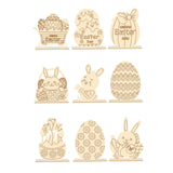 Maxbell 9 Pieces Wooden Slices Easter Art Wood Chips Ornaments for Adults Gifts