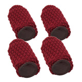 Maxbell 4 Piece Skid-resistant Chair Leg Caps Furniture Table Floor Protector Red