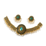Maxbell Vintage Necklace Earring Set Gorgeous Trendy for Prom Anniversary Party Green