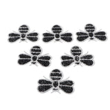 Maxbell 6Pcs Bee Design Iron on Patch for Clothes T-Shirt DIY Badges Applique Black