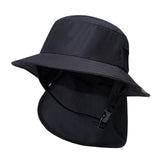 Maxbell Surf Bucket Hat with Chin Straps Fisherman for Tourism Water Sports Black