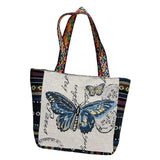 Maxbell Women Canvas Shoulder Bag Vacation Lightweight Shopping Bag Satchel Casual Butterfly