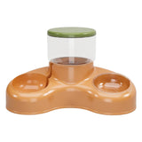 Maxbell Automatic Pet Feeder and Waterer Water Fountain Tilted Cat Food Dishes Bowls Orange