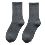 Maxbell Women Men Mid Calf Socks Thermal Boot Stockings Casual for Skiing Unisex One Size Gray