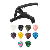 Maxbell Universal Metal Capo Quick Changing Tune Clamp Trigger with 10pcs Picks