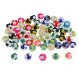 Maxbell 60pcs Soccer Ball Beads Glass Seed Beads for DIY Jewelry Making Colored